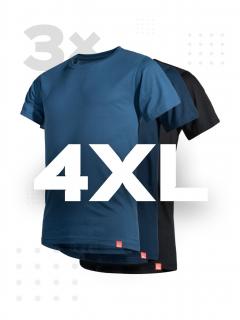 Triplepack pánských triček AGEN - navy, modrá, černá - 4XL