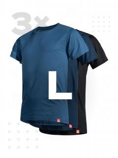 Triplepack pánských triček AGEN - navy, modrá, černá - L