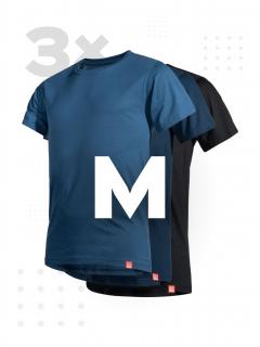 Triplepack pánských triček AGEN - navy, modrá, černá - M