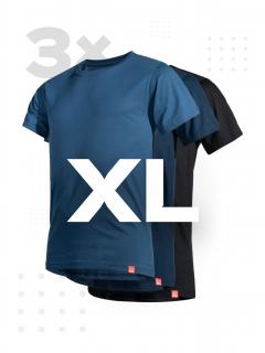 Triplepack pánských triček AGEN - navy, modrá, černá - XL