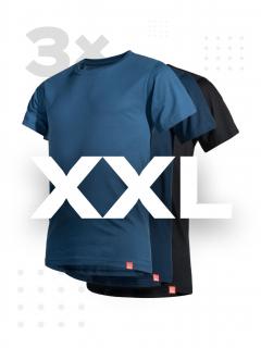 Triplepack pánských triček AGEN - navy, modrá, černá - XXL