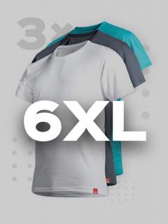 Triplepack pánských triček AGEN šedá, petrolej, bílá - 6XL