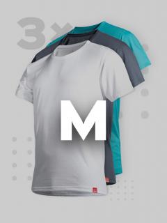 Triplepack pánských triček AGEN šedá, petrolej, bílá - M