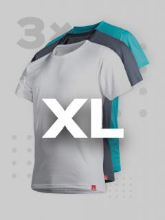 Triplepack pánských triček AGEN šedá, petrolej, bílá - XL
