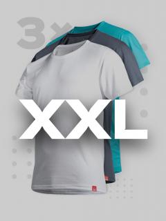 Triplepack pánských triček AGEN šedá, petrolej, bílá - XXL