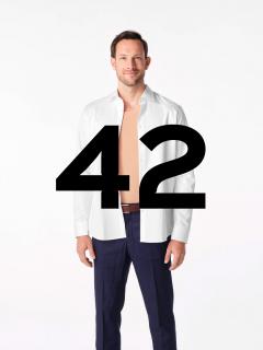 Zvýhodněný balíček - bílá pánská košile GENT + neviditelné tričko ARLON - 42