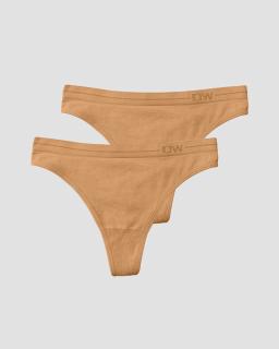 ICANIWILL Tanga Seamless 2 ks Almond Barva: Cream, Velikost: S