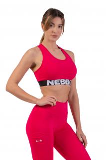 NEBBIA Feel Good Look Good Sportovní podprsenka Cross Back 410 Pink Barva: Růžová, Velikost: L