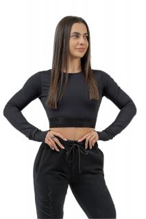 NEBBIA Intense Crop top s dlouhým rukávem Perform 839 Black Barva: Černá, Velikost: S