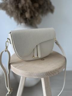 Kožená kabelka bílá / krémová Barva: bílá