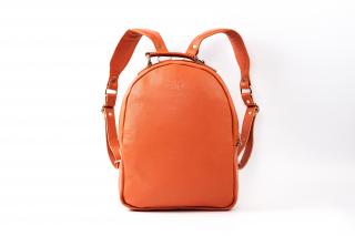 Dámský kožený batoh 7l oranžový DIMPLE - SAJO, řemeslná výroba