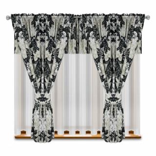 Luxusní hotová kusová záclona Adina černá 400x160 cm