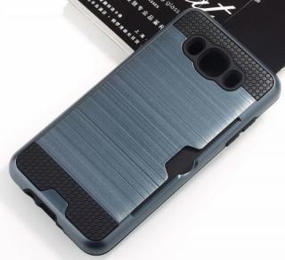 Bezpečnostní zadní ochranný kryt s přihrádkou na kartu pro Samsung J7-2016 Barva: Modrá