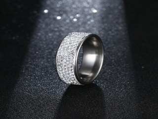 Dámský prsten s kamínky z chirurgické oceli SR187 Průměr: Vel. 7 - 18 mm