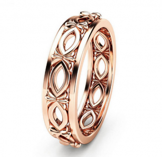Dámský prsten z rhodiované bižuterie v bronzovém provedení SR000059 Velikost: 10