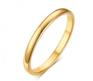 Decentní prsten Classic z chirurgické oceli - zlatý SR176 Velikost: 5