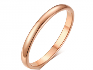 Decentní prsten z chirurgické oceli - Rose Gold SR203 Velikost: 6