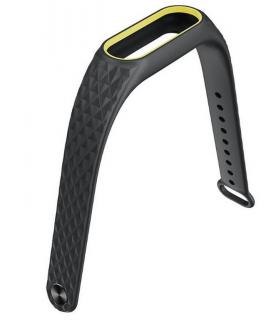 Náhradní řemínek fitness náramek Xiaomi/ Aligator M2- dvoubarevný SWB1 Barva: Černá/Žlutá