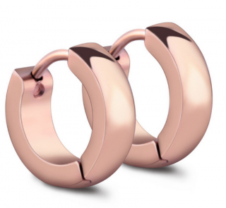 Náušnice kruhy z chirurgické oceli ve 3 barevných provedeních SE000060 Barva: Bronzová