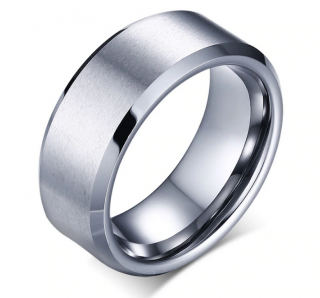 Prsten z broušené chirurgické oceli stříbrný SR000071 Velikost: 10