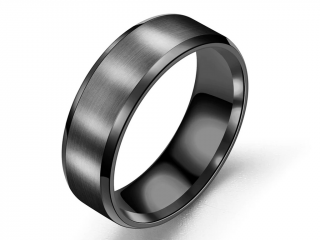 Prsten z broušeného titanu - černý SR215 Velikost: 10