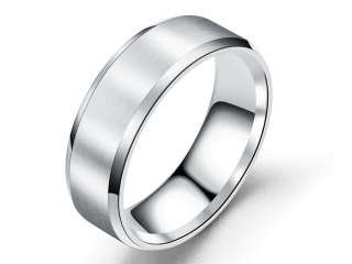 Prsten z broušeného titanu - stříbrný SR216 Velikost: 10