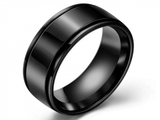 Prsten z chirurgické oceli - černý SR211 Velikost: 10
