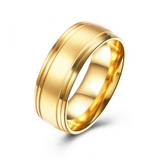 Prsten z chirurgické oceli- Gold SR000019 Velikost: 10