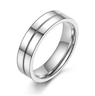 Prsten z leštěné chirurgické oceli stříbrný SR000030 Velikost: 10