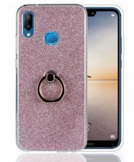 Silikonový lesklý zadní kryt se stojánkem pro Huawei P20 PZK42 Barva: Růžová