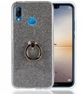 Silikonový lesklý zadní kryt se stojánkem pro Huawei Y5 2018 PZK53 Barva: Šedá