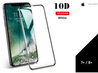 Tvrzené sklo 10D Full cover pro Iphone 7+/ 8+ 0,3mm -bílá TVSK18