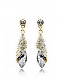 Ziskoun náušnice Long Drop Earrings- gold CE000038 Barva: Bílá