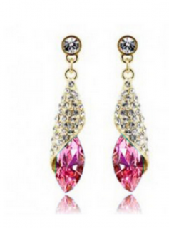 Ziskoun náušnice Long Drop Earrings- gold CE000038 Barva: Růžová