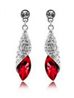 Ziskoun náušnice Long Drop Earrings- silver CE000037 Barva: Červená