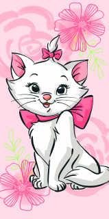 Bavlněná froté osuška 70x140 cm - Marie Cat  Pink Flower