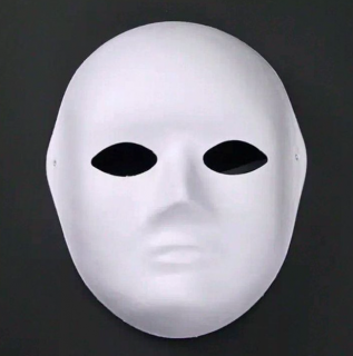Bílá celoobličejová maska k domalování