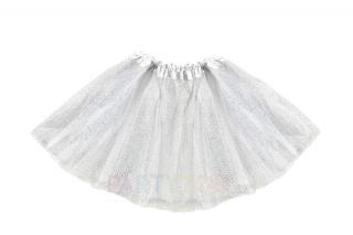 Bílá třpytivá tutu sukně pro děti 30 cm