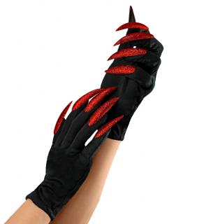 Čarodějnické rukavice s červenými nehty