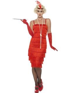 Červené šaty kostým 30. léta Dámské Velikosti Kostýmů: L (44-46)