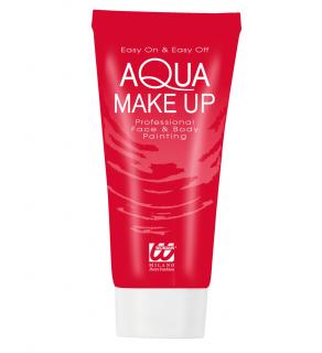 Červený Aqua make up na obličej v tubě
