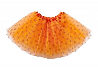 Dětská oranžová tutu sukně s puntíky 30 cm