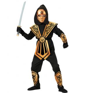 Dětský kostým japonský ninja zlatý Dětské velikosti kostýmů: 116 cm (4-5 let)