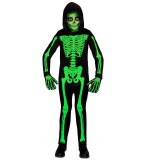 Dětský overal kostlivec zelený Dětské velikosti kostýmů: 128 cm (5-7 let)