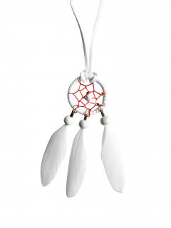 Indiánský náhrdelník bílý lapač snů