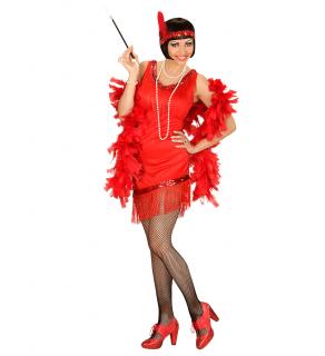 Kostým Charleston šaty červené Dámské Velikosti Kostýmů: L (44-46)