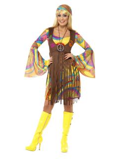 Kostým hippies šaty s třásněmi Dámské Velikosti Kostýmů: L (44-46)