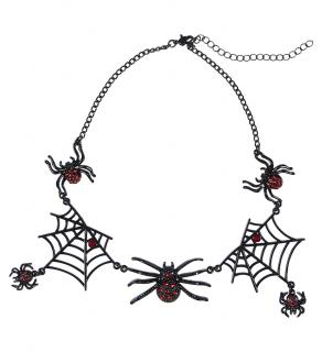 Kovový náhrdelník s pavouky