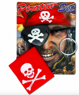 Sada pro piráty - šátek, páska na oko, náušnice