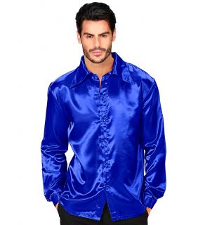 Saténová košile modrá Pánské velikosti kostýmů: L (50-52)